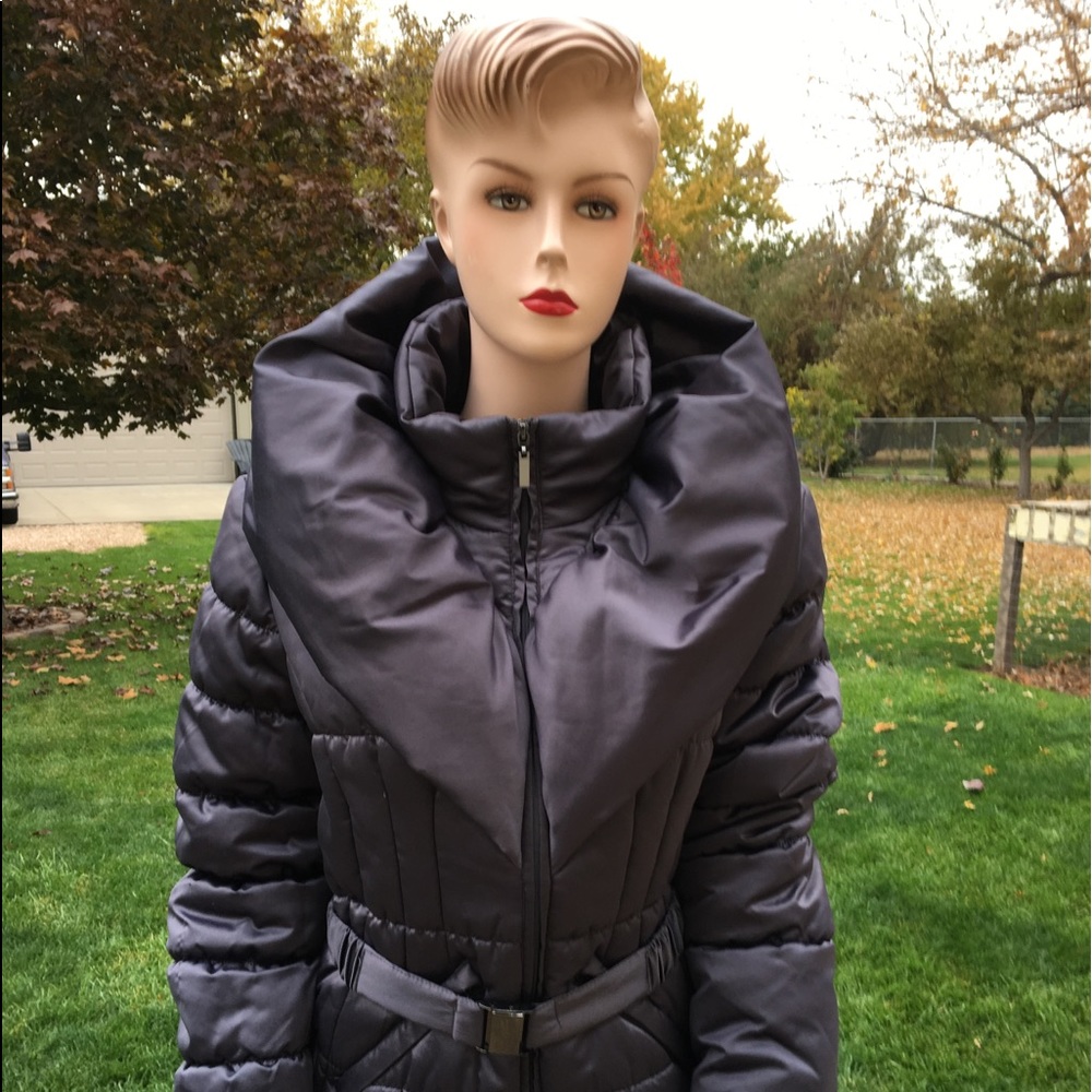 D.E.T.A.I.L.S INTL Quilted Puffy Belted Winter Coat
